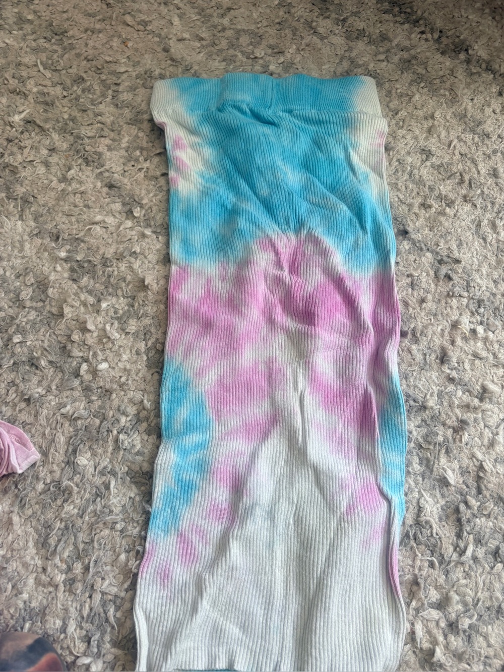 Fashion Nova Pastel Tie-Dye Ribbed Pencil Skirt - Pink & Blue
